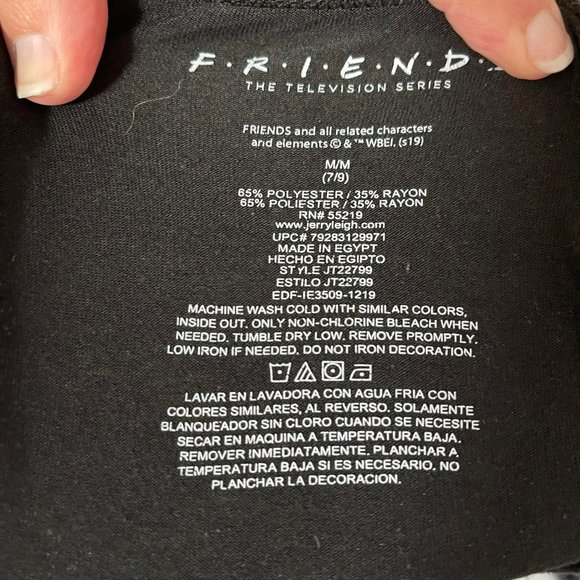 Friends TV Show Black Tee Shirt "How you Doin?" Size 7-9 Medium - Picture 2 of 2